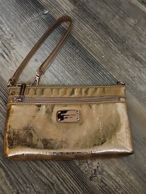 Michael Kors Metallic Gold Wristlet Clutch